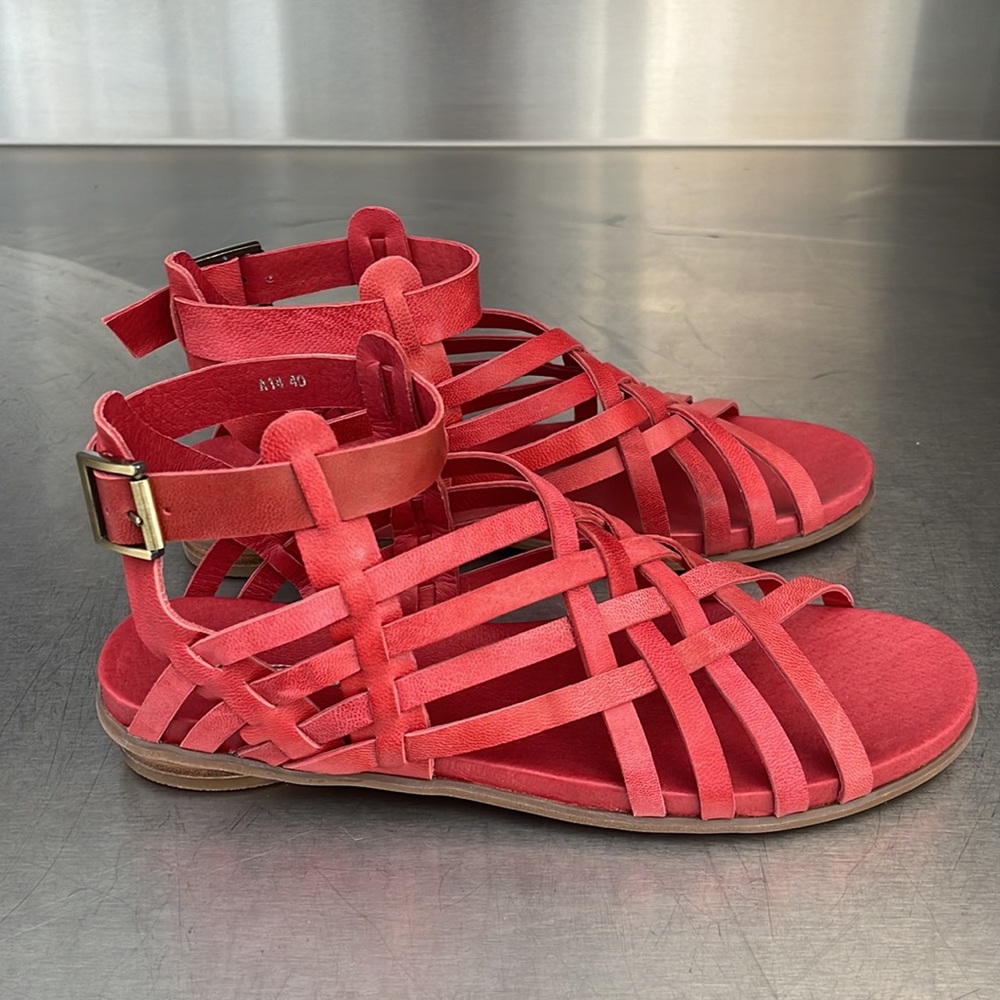 Red leather sandals by Antelope. New in box from Sundance.